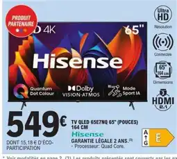 E.Leclerc TV QLED 65E7NQ 65 (POUCES) 164 CM offre