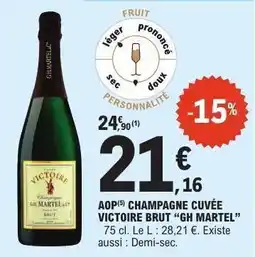 E.Leclerc AOP Champagne Cuvée Victoire Brut 'GH Martel' offre