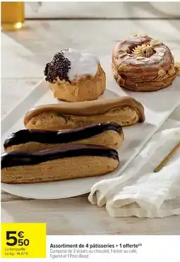 Cora x Carrefour Assortiment de 4 pâtisseries + 1 offerte offre