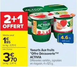 Cora x Carrefour ACTIVIA Yaourts Aux fruits "Offre Découverte" offre