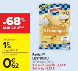 Cora x Carrefour LUSTUCRU Ravioli offre