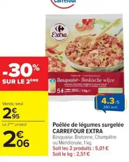 Cora x Carrefour Poêlée de légumes surgelée carrefour extra offre