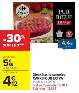 Cora x Carrefour Steak haché surgelée carrefour extra offre