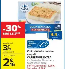 Cora x Carrefour Colin d'alaska cuisiné surgelé carrefour extra offre