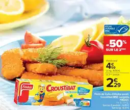 Cora x Carrefour FINDUS Filets de Colin d'Alaska panés Croustibat MSC surgelés offre