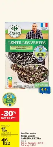 Cora x Carrefour Lentilles vertes filière qualité carrefour extra offre