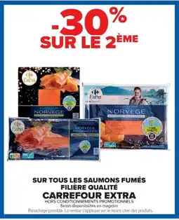 Cora x Carrefour Sur tous les saumons fumés filière qualité carrefour extra offre