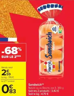 Cora x Carrefour HARRY'S Sandwich offre