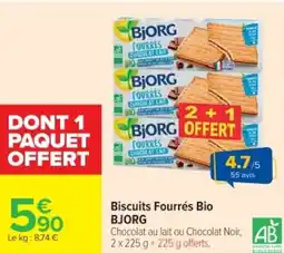 Cora x Carrefour BJORG Biscuits Fourrés Bio offre