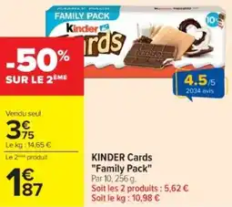 Cora x Carrefour KINDER Cards "Family Pack" offre