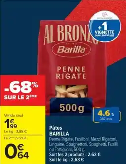Cora x Carrefour BARILLA Pâtes offre