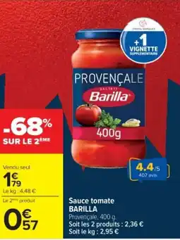 Cora x Carrefour BARILLA Sauce tomate offre