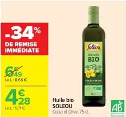 Cora x Carrefour SOLEOU Huile bio offre