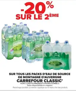 Cora x Carrefour Sur tous les packs d'eau de source de montagne d'auvergne carrefour classic' offre