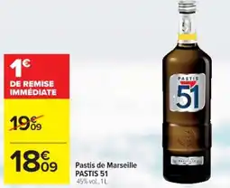 Cora x Carrefour PASTIS 51 Pastis de Marseille offre