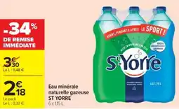 Cora x Carrefour ST YORRE Eau minérale naturelle gazeuse offre