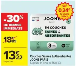 Cora x Carrefour JOONE PARIS Couches Saines & Absorbantes offre