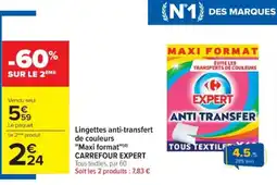 Cora x Carrefour Lingettes anti-transfert de couleurs "maxi format" carrefour expert offre