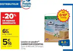 Cora x Carrefour Lessive en poudre (d) carrefour essential offre