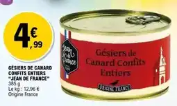 E.Leclerc Jean de france - gésiers de canard confits entiers offre