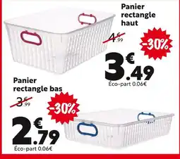 Panier rectangle haut