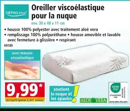Norma ORTHO-VITAL Oreiller viscoélastique pour la nuque env. 30 x 48 x 11 cm offre