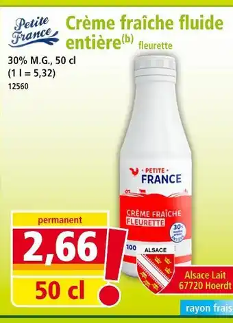 Norma Petite France Crème fraîche fluide entière fleurette offre