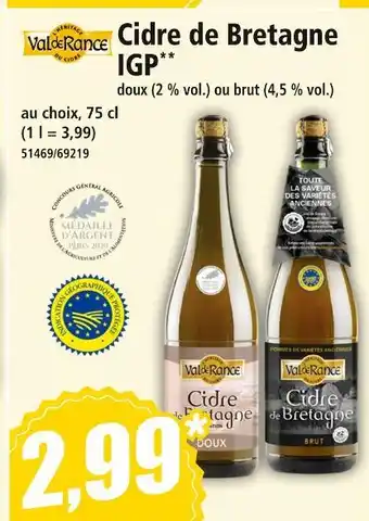 Norma Val de Rance Cidre de Bretagne IGP offre