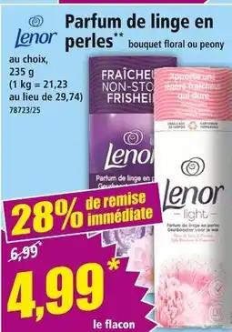 Norma Lenor Parfum de linge en perles bouquet floral ou peony offre