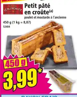 Norma Petit pâté en croûte poulet et moutarde à l'ancienne offre