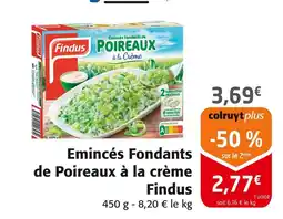 Colruyt FINDUS Émincés fondants de poireaux à la crème offre