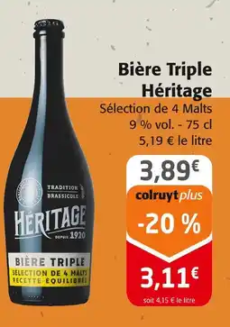 Colruyt HÉRITAGE Bière Triple offre