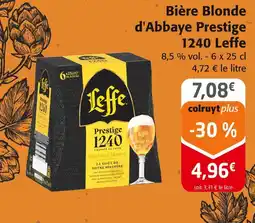 Colruyt LEFFE Bière Blonde d'Abbaye Prestige 1240 offre