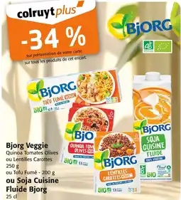 Colruyt Bjorg Bjorg veggie ou soja cuisine fluide offre
