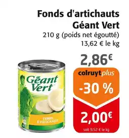 Colruyt GEANT VERT Fonds d'artichauts offre