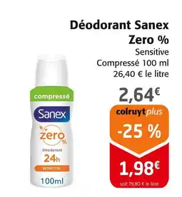Colruyt Sanex Déodorant Zero % offre