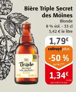 Colruyt SECRET DES MOINES Bière triple secret offre