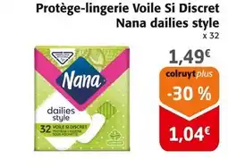Colruyt NANA Protège-lingerie Voile Si Discret dailies style offre