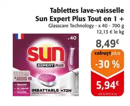 Colruyt SUN Tablettes lave-vaisselle Sun Expert Plus Tout en 1 offre