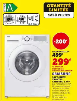 Hyper U Samsung Lave-linge frontal Samsung 8 kg offre