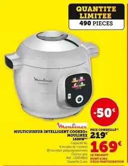 Hyper U Moulinex Multicuiseur intelligent cookeo+ 1600W offre