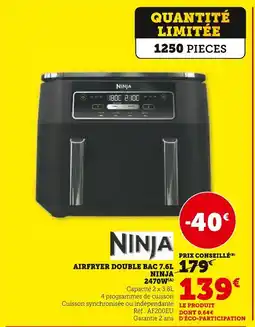 Hyper U Ninja Airfryer double bac 7.6L 2470W offre