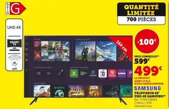 Hyper U Samsung Téléviseur 65 UHD 4K offre