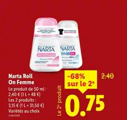 Lidl NARTA Roll On Femme offre