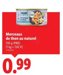 Lidl NIXE Morceaux de thon au naturel offre