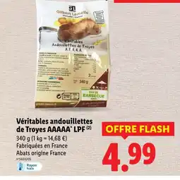 Lidl GILBERT LEMELLE Véritables andouillettes de Troyes AAAAA LPF offre