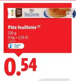 Lidl TOQUE DU CHEF Pâte feuilletée offre
