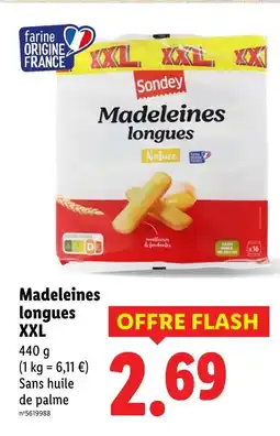 Lidl SONDEY Madeleines longues XXL Nature offre