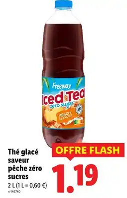 Lidl FREEWAY Thé glacé saveur pêche zéro sucres offre