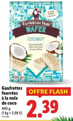Lidl Gaufrettes fourrées à la noix de coco offre